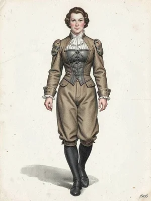 Edwardian walking suit S-bend