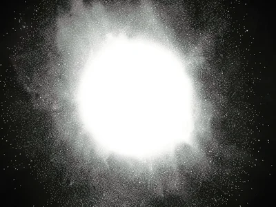Fog backlit showing particle structure