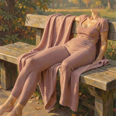 Warm garment portrait of seamless yoga leggings in dusty rose, draped over a woo
