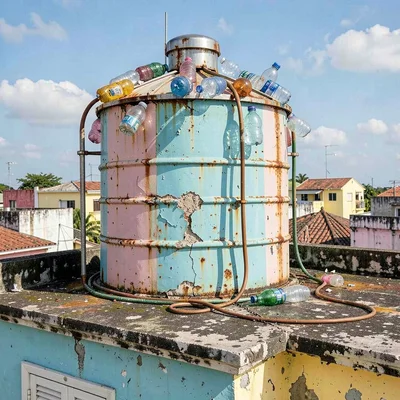Havana preserved decay, improvised maintenance beauty, Rooftop water tank jury-r