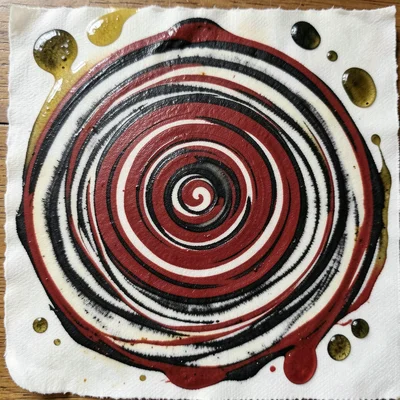 Bülbül yuvası nightingale nest pattern, concentric spiraling circles of soot bla