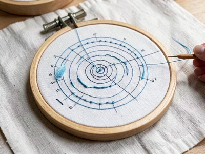 Isobar In Progress — Hoop and Needle Mid-Stitch