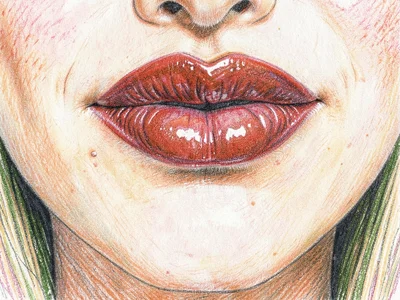 Realistic lips portrait