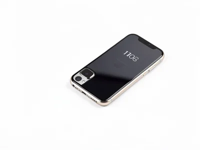 Smartphone from angle on white