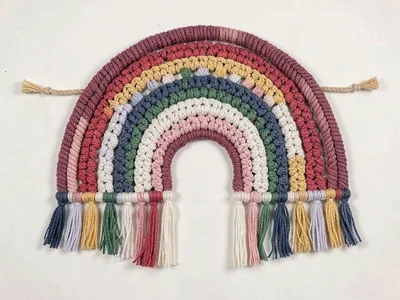 Macrame rainbow wall art