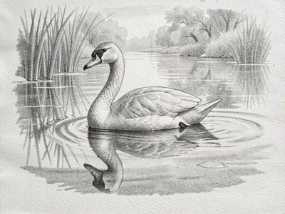 Swan on still water