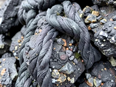 Lava rope texture preserved in pahoehoe surface