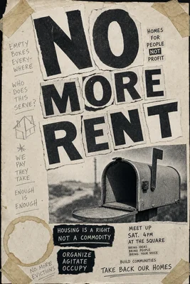No More Rent protest poster