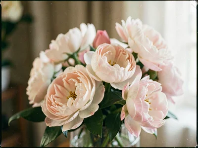 Peony arrangement soft and romantic