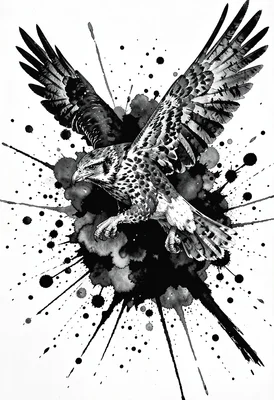 Diving falcon splatter