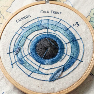 Isobar Rings — Chain Stitch Pressure Lines on Linen