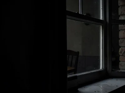 Window frame dark interior