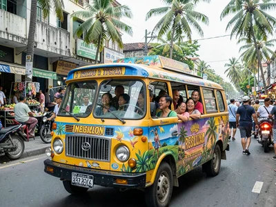 Jeepney passengers squeezed together
