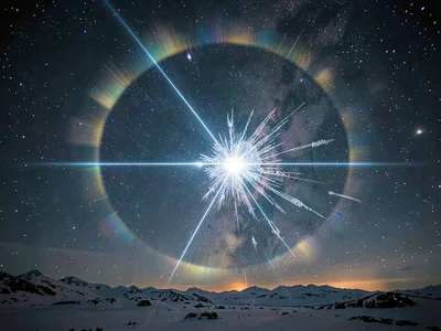 Parhelic circle connecting halo phenomena