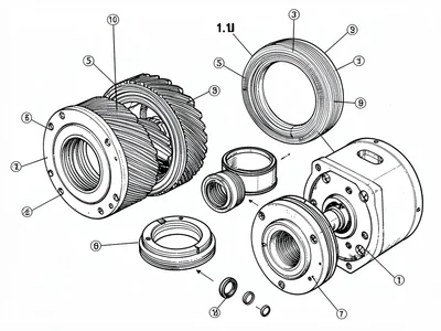 Electric motor exploded view