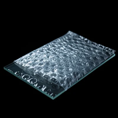 Bubble wrap placed on the scanner glass, each air pocket catching the scanner li