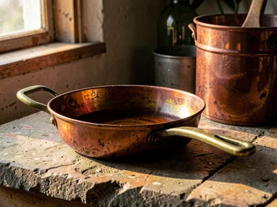 Copper Jam Pan with Brass Handle
