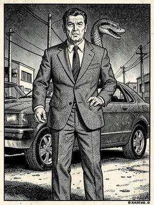 Snake car salesman
