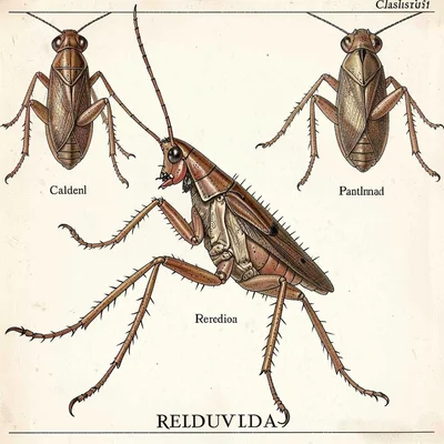 Assassin bug specimen illustration