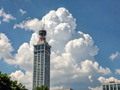 Towering cumulus reaching afternoon peak