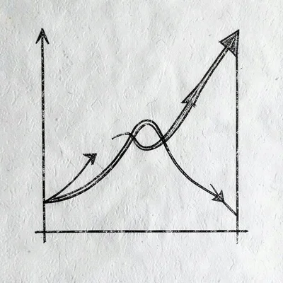 hand-drawn current chart with arrow flow lines, no text