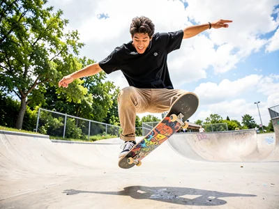 Skateboarder trick