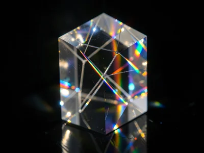 Prism photography showing internal reflection path