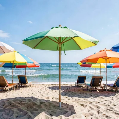 Beach umbrellas geometric