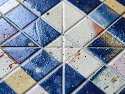 Tile surface texture showing handmade facets