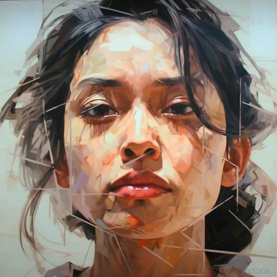 Painting portrait by Jenny Saville. myanmar person