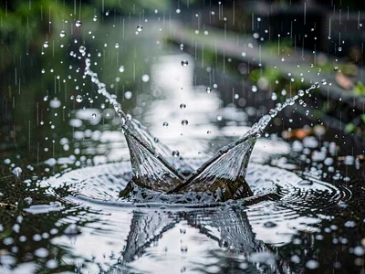 Drop merging with puddle surface