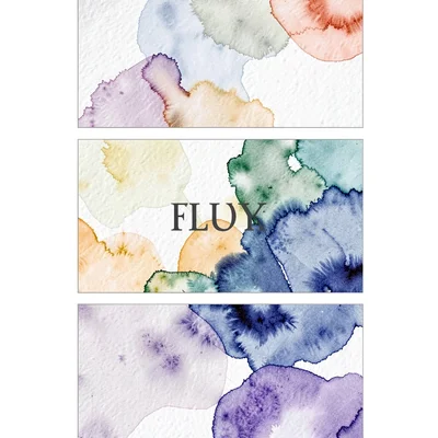 A magazine pull-quote vertical-strip layout of four abstract image plates stacke