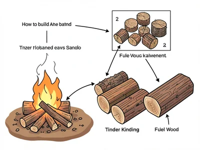 Campfire building process diagram