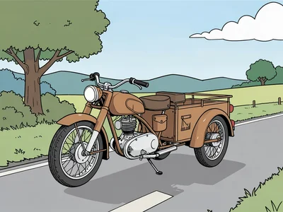 Vintage motorcycle with sidecar