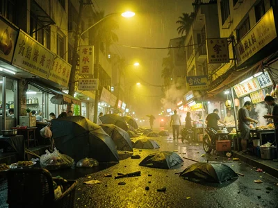 Post-typhoon street calm