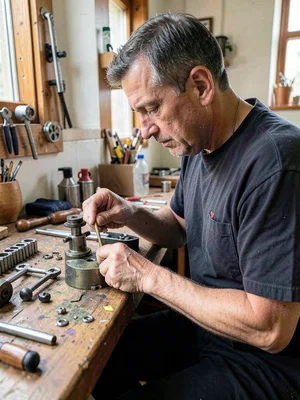 Watchmaker at bench