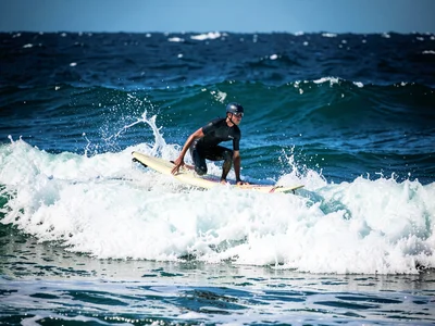 Single surfer waiting