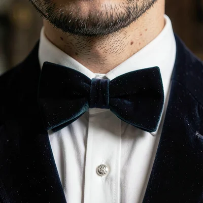 Velvet bow tie close-up, formal occasion textile, neckwear luxury