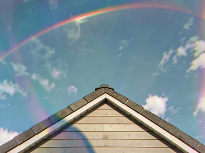 Roof line against sky aberration