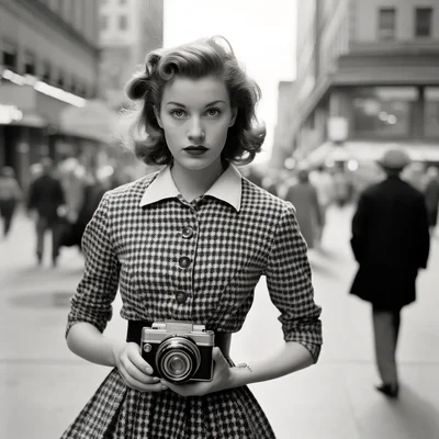 Street photo in the style of Vivian Maier Evoking Mai