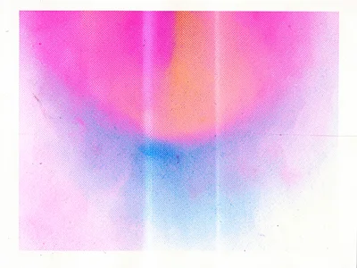 Riso-printed gradient experiment, single pass with ink density variation creatin