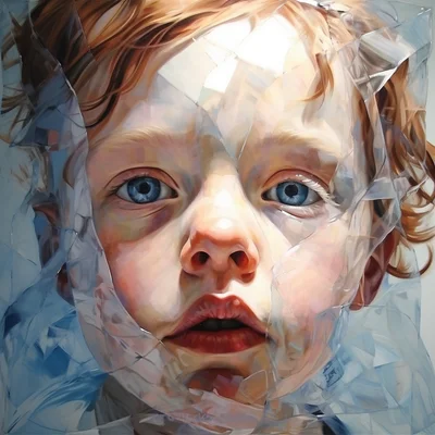 Painting portrait by Jenny Saville. babies