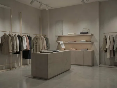 Boutique interior with minimal display