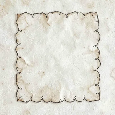 Parchment map detail of the transition zone quadrant with squiggle markers along