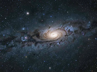 Edge-on spiral showing dust lane silhouette