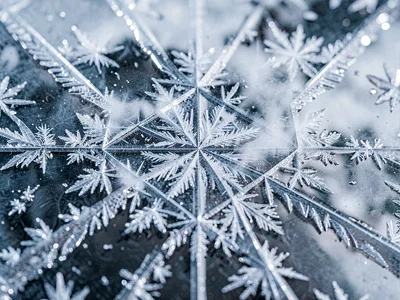Frozen breath condensing into instant crystal formation