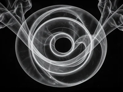 Breath visualization showing vortex ring formation