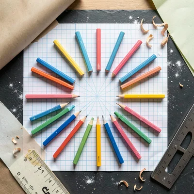 Chalk Pastel Sunburst Radial Pattern Overhead
