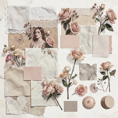 Romantic lace flowers blush