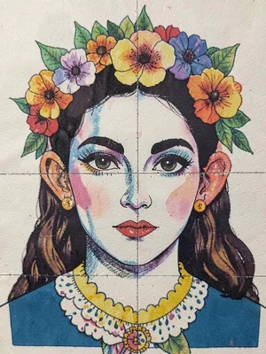 Woman with flower crown